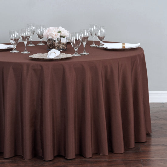 120 in. Round Polyester Tablecloth Chocolate