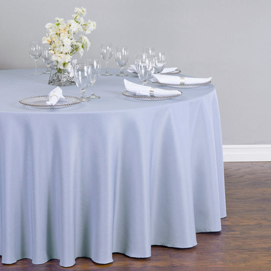 108 in. Round Polyester Tablecloth Serenity Blue