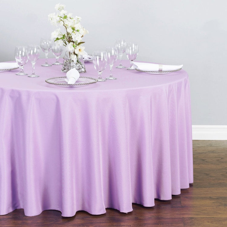 120 in. Round Polyester Tablecloth Lavender