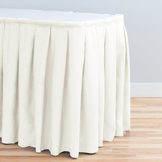 17 ft. Accordion Pleat Polyester Table Skirt Ivory