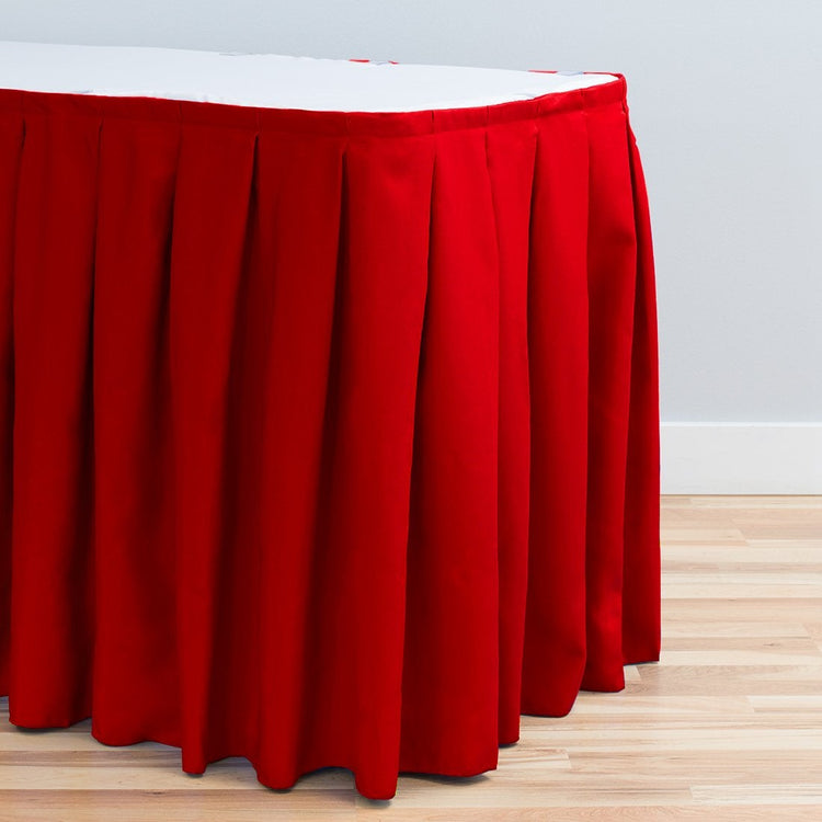 21 ft. Accordion Pleat Polyester Table Skirt Red