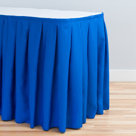 14 ft. Accordion Pleat Polyester Table Skirt Royal Blue