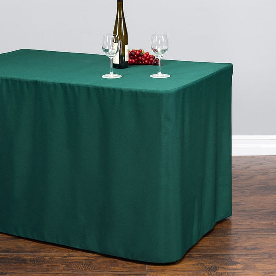 8 ft. Fitted Polyester Tablecloth Hunter Green