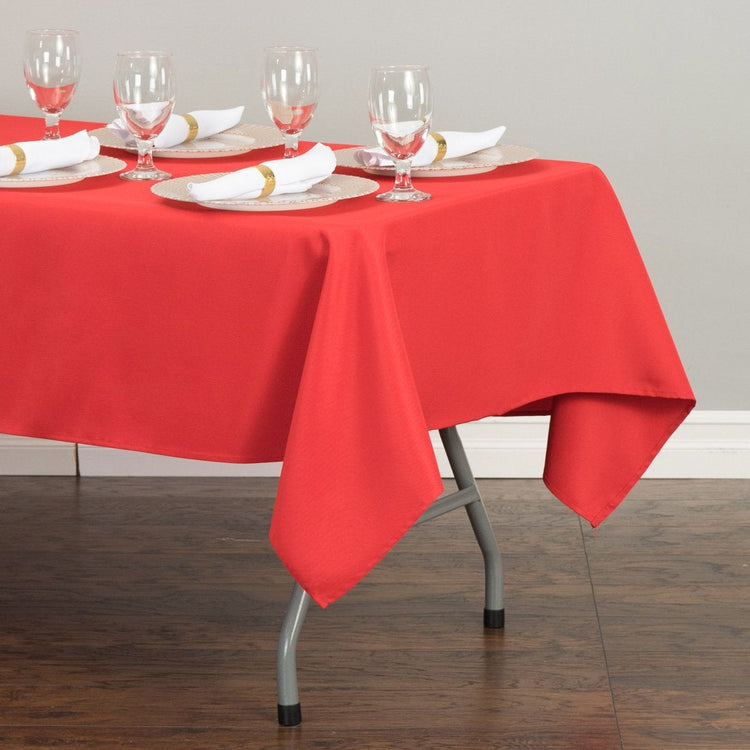 60 x 102 in. Rectangular Polyester Tablecloth Red
