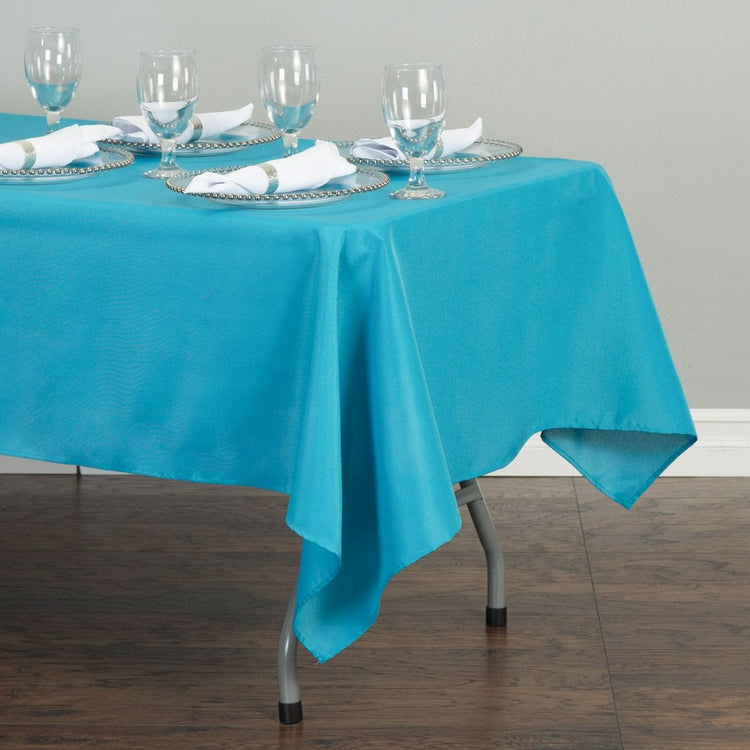60 x 102 in. Rectangular Polyester Tablecloth Turquoise