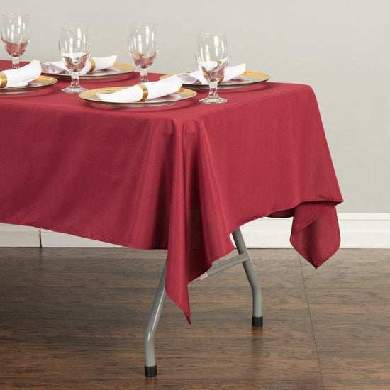 60 x 126 in. Rectangular Polyester Tablecloth Burgundy