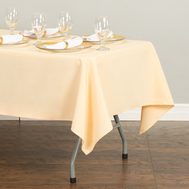 60 x 126 in. Rectangular Polyester Tablecloth Peach