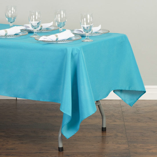 60 x 126 in. Rectangular Polyester Tablecloth Turquoise