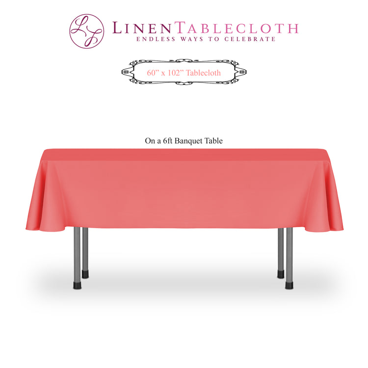 60 X 102 in. Rectangular Polyester Tablecloth (15 Colors)