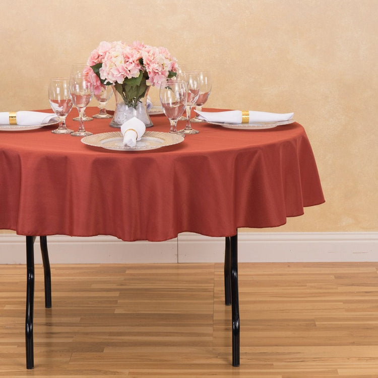 70 in. Round Polyester Tablecloth Marsala