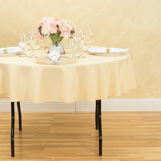 70 in. Round Polyester Tablecloth Cantaloupe