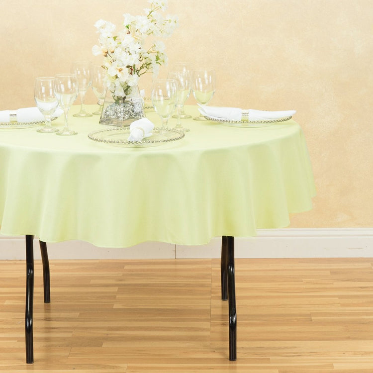 70 in. Round Polyester Tablecloth Tea Green
