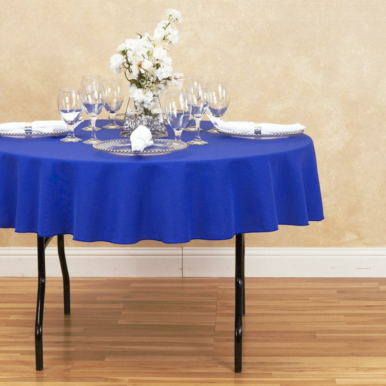 70 in. Round Polyester Tablecloth Royal Blue