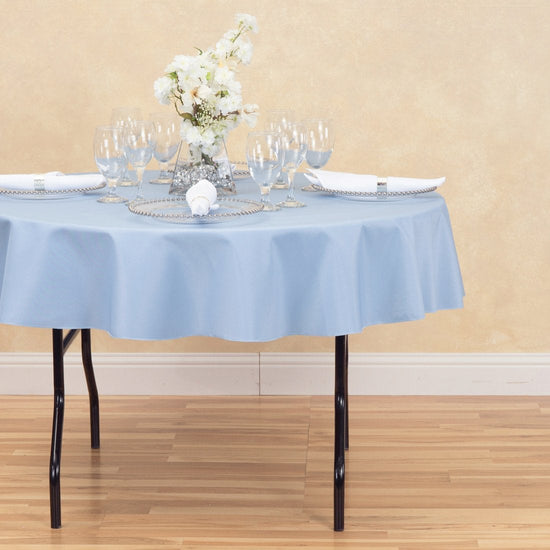 70 in. Round Polyester Tablecloth Serenity Blue