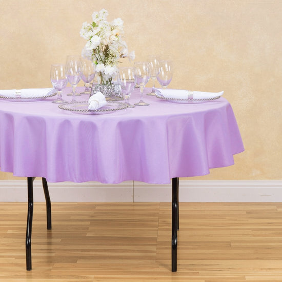 70 in. Round Polyester Tablecloth Lavender