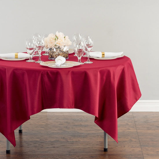 70 in. Square Polyester Tablecloth Burgundy