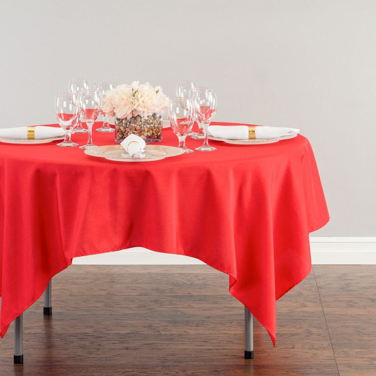 70 in. Square Polyester Tablecloth Red