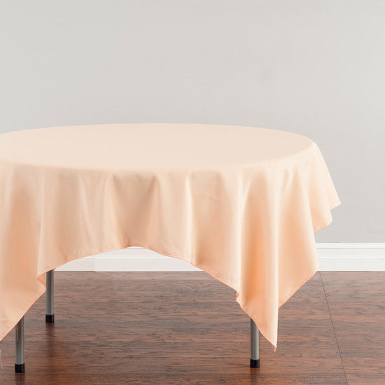 70 in. Square Polyester Tablecloth Peach