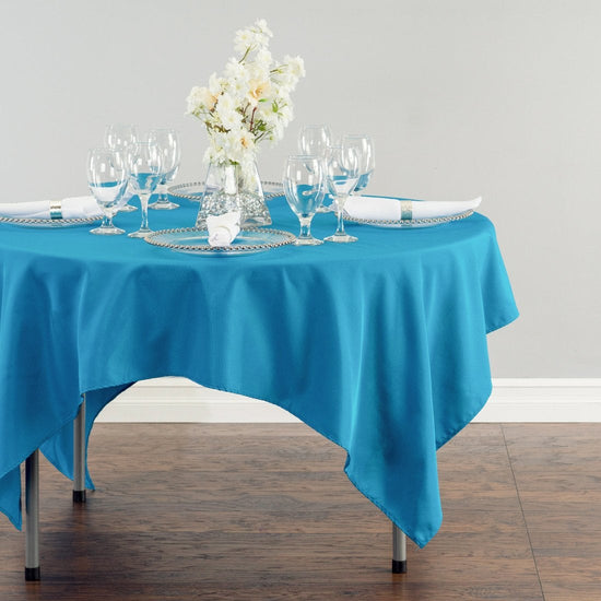 70 in. Square Polyester Tablecloth Turquoise