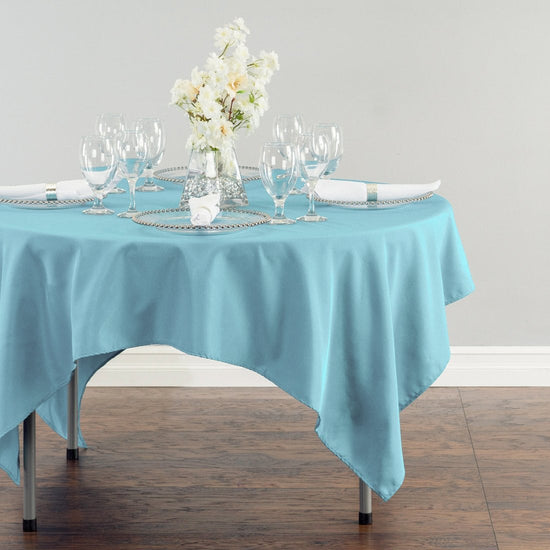 70 in. Square Polyester Tablecloth Baby Blue