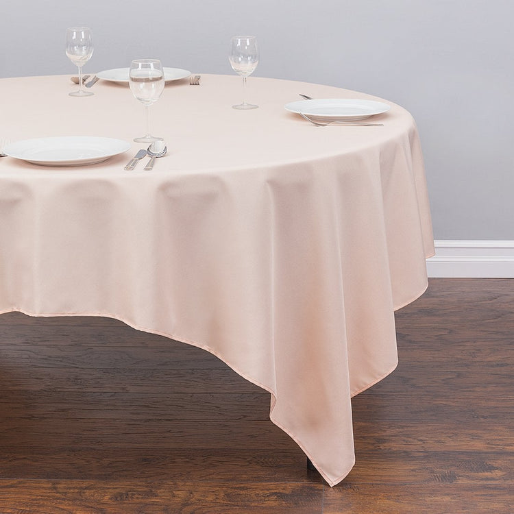 85 in. Square Polyester Tablecloth Peach
