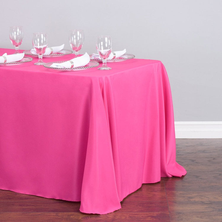 90 x 132 in. Rectangular Polyester Tablecloth Fuchsia