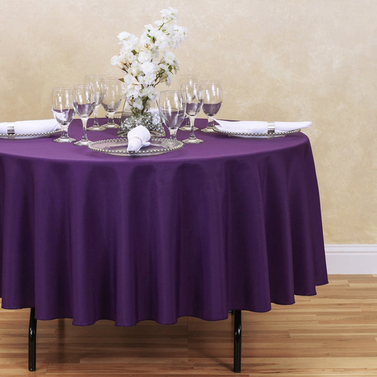 90 in. Round Polyester Tablecloth (15 Colors)