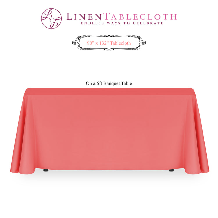 90 X 132 in. Rectangular Polyester Tablecloth (17 Colors)