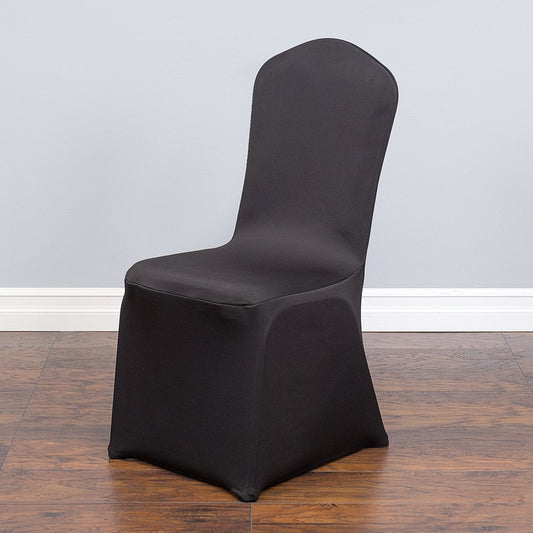 YCC Linen - 6 Pack Stretch Spandex Folding Chair Covers Black