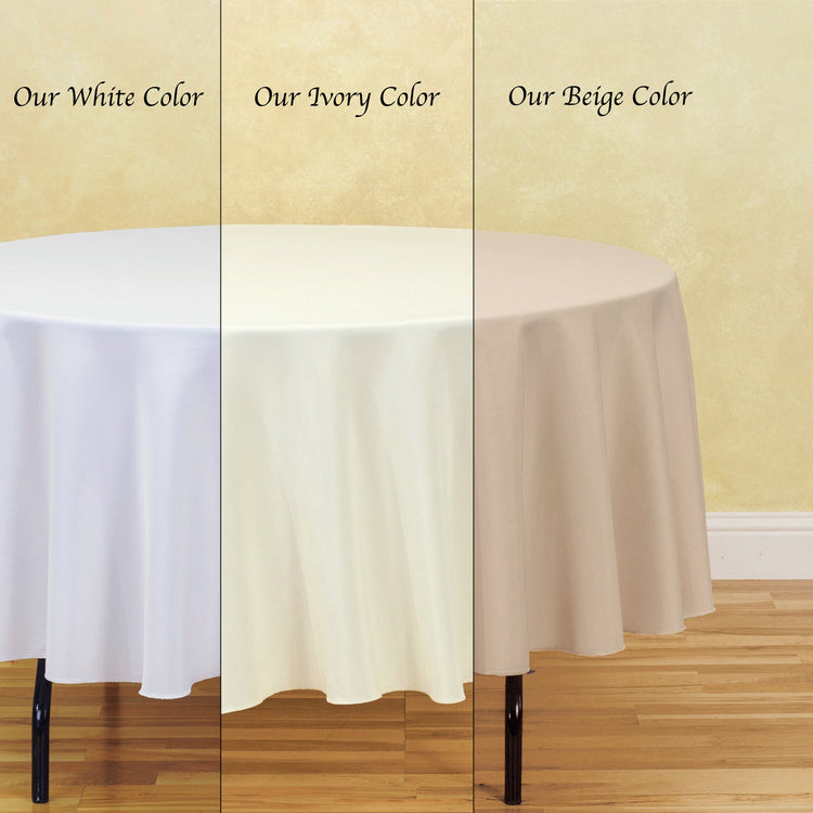 90 in. Round Polyester Tablecloth (16 Colors)