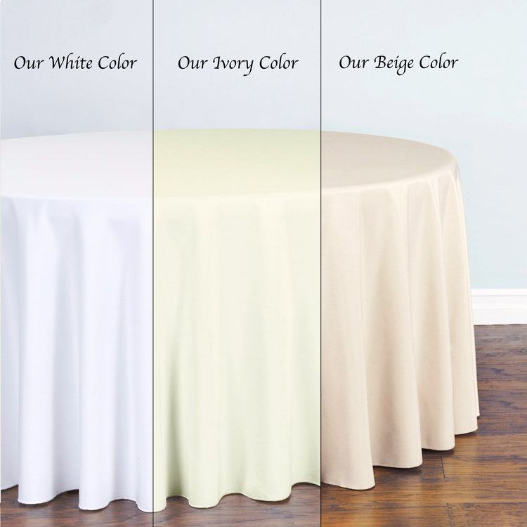 108 in. Round Polyester Tablecloth (15 Colors)