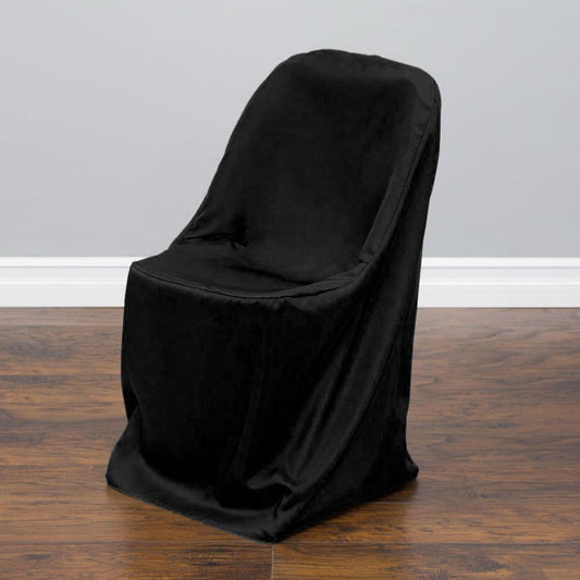 Polyester Folding Chair Cover 10/Pack Black