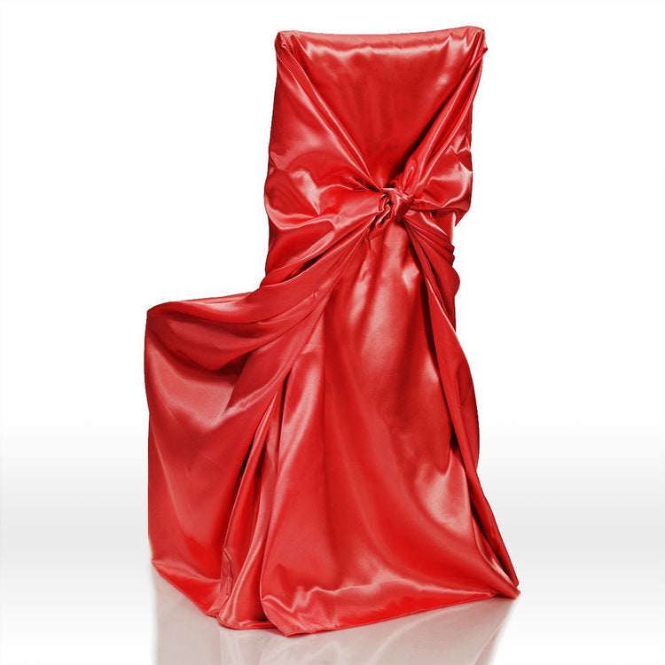 Satin Universal Chair Cover Red